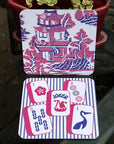 Preppy Pagoda Mahjong Coasters - Set of 10