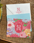 The Summer Floral Duogram Monogram Notecards