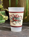 Traditional Holiday Bow Party Cups - Set of 8