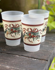 Traditional Holiday Bow Party Cups - Set of 8