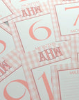 Gingham Monogram Baby Milestone Cards - Pink