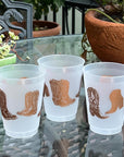 Metallic Cowboy Boots Frosted Party Cups - Set of 8