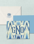 The Azure Flamestitch Monogram Notecard
