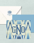The Azure Flamestitch Monogram Notecard