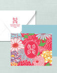 The Summer Floral Duogram Monogram Notecards
