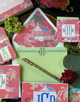 The Aimee Pagoda Personalized Notecards with Lined Envelopes