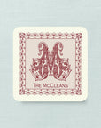 The Cartouche Custom Coaster Duogram in Crimson - set of 48