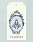The Cartouche Monogram Hanging Gift Tag - Navy