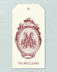 The Cartouche Monogram Hanging Gift Tag - Crimson