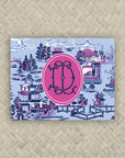 The Ming Navy & Hot Pink Duogram Mahjong Card Sticker