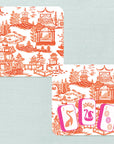 Preppy Pagoda Mahjong Coasters - Set of 8