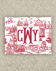 The Ming Crimson & Red Monogram Mahjong Card Sticker