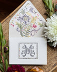 The Winnie Floral Duogram Notecards with Lined Envelopes