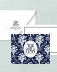 The Celeste Blue & White Duogram Monogram Notecards