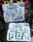 Preppy Pagoda Mahjong Coasters - Set of 10