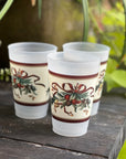 Traditional Holiday Bow Party Cups - Set of 8
