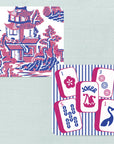 Preppy Pagoda Mahjong Coasters - Set of 8