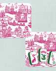 Preppy Pagoda Mahjong Coasters - Set of 8