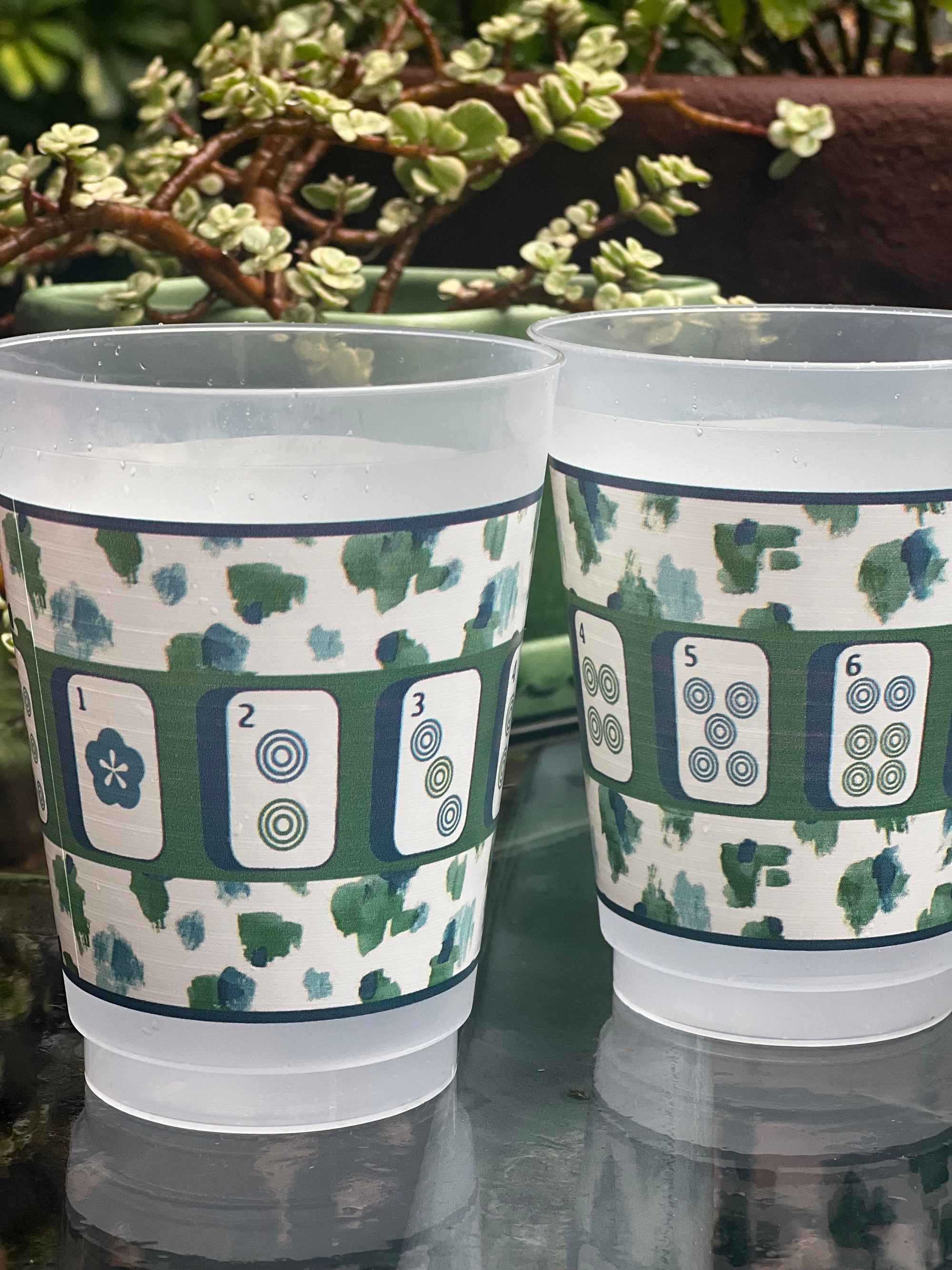 Catwalk Abstract Frosted Mahjong Cups - Set of 8
