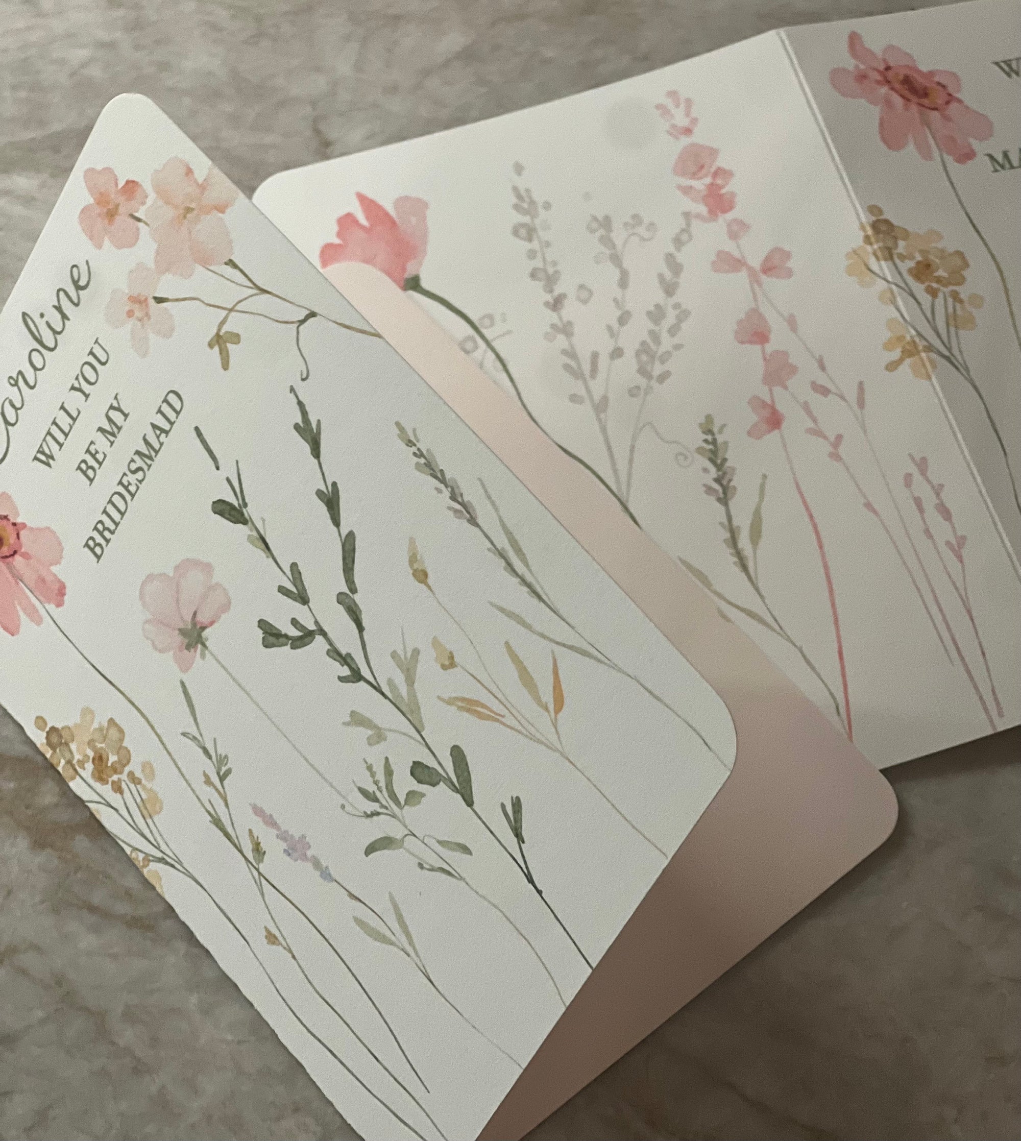 Wedding Party Proposal Card - Watercolor Flowers