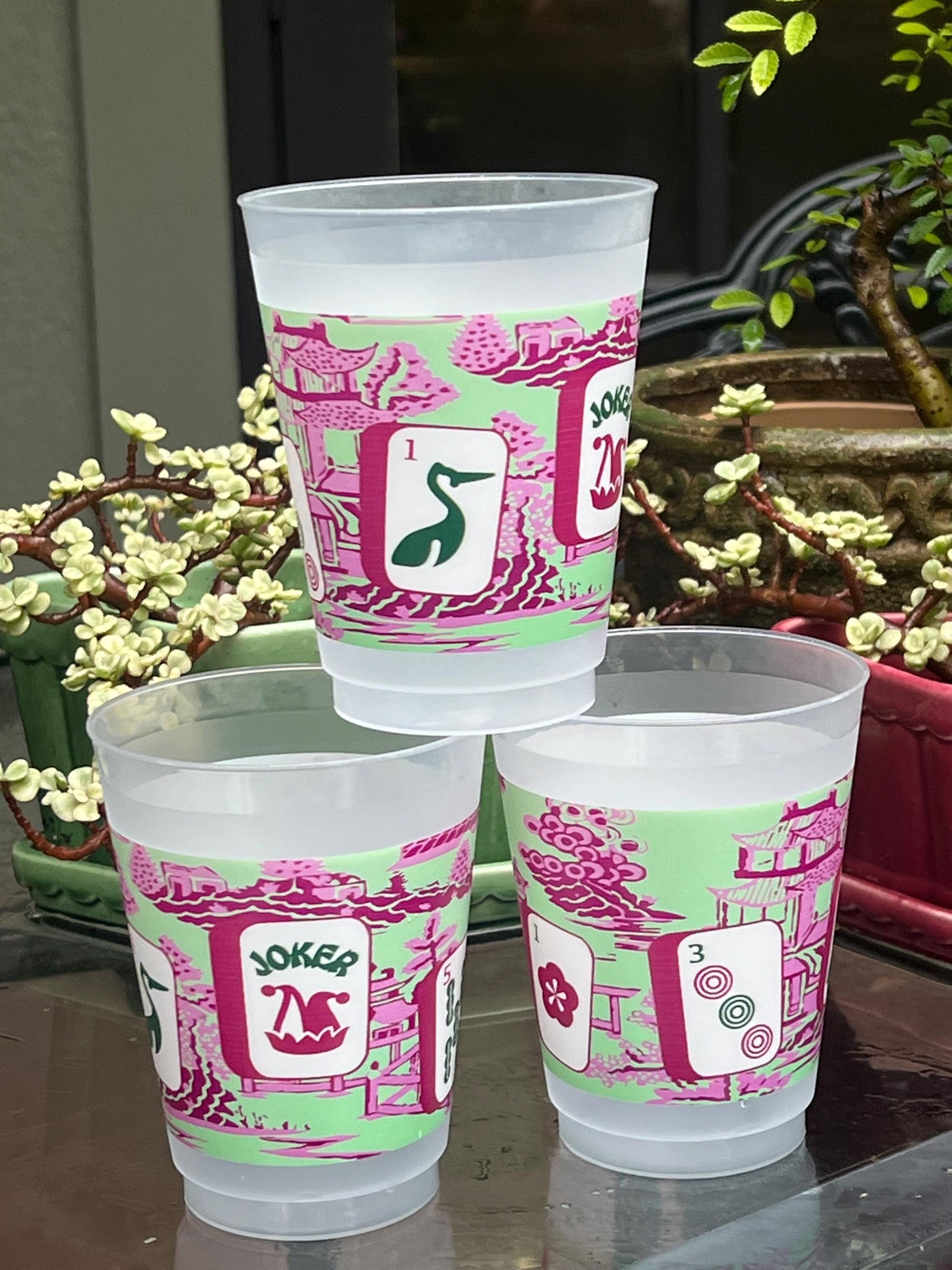 The Ming Frosted Mahjong Cups - Set of 8