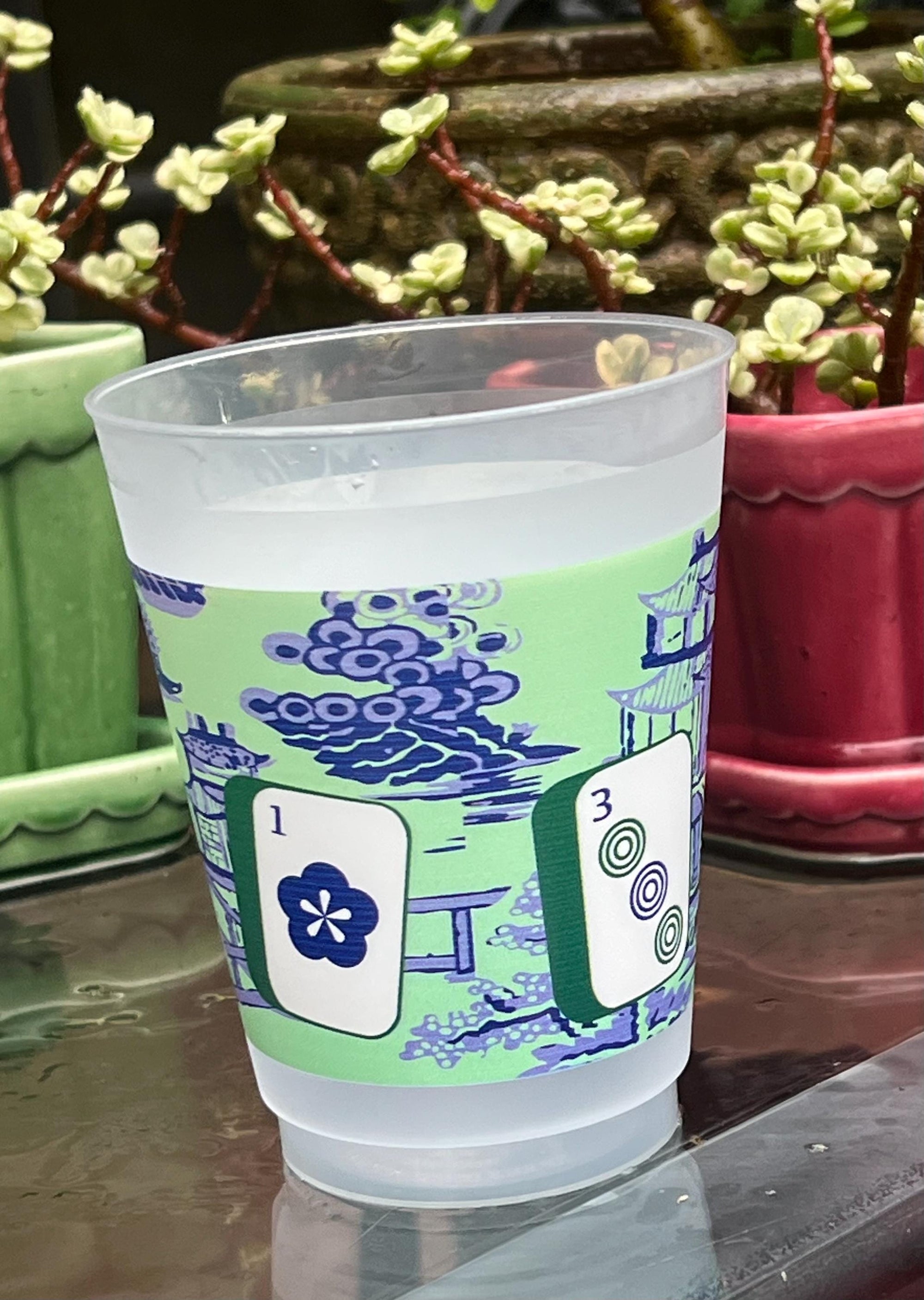 The Ming Frosted Mahjong Cups - Set of 8