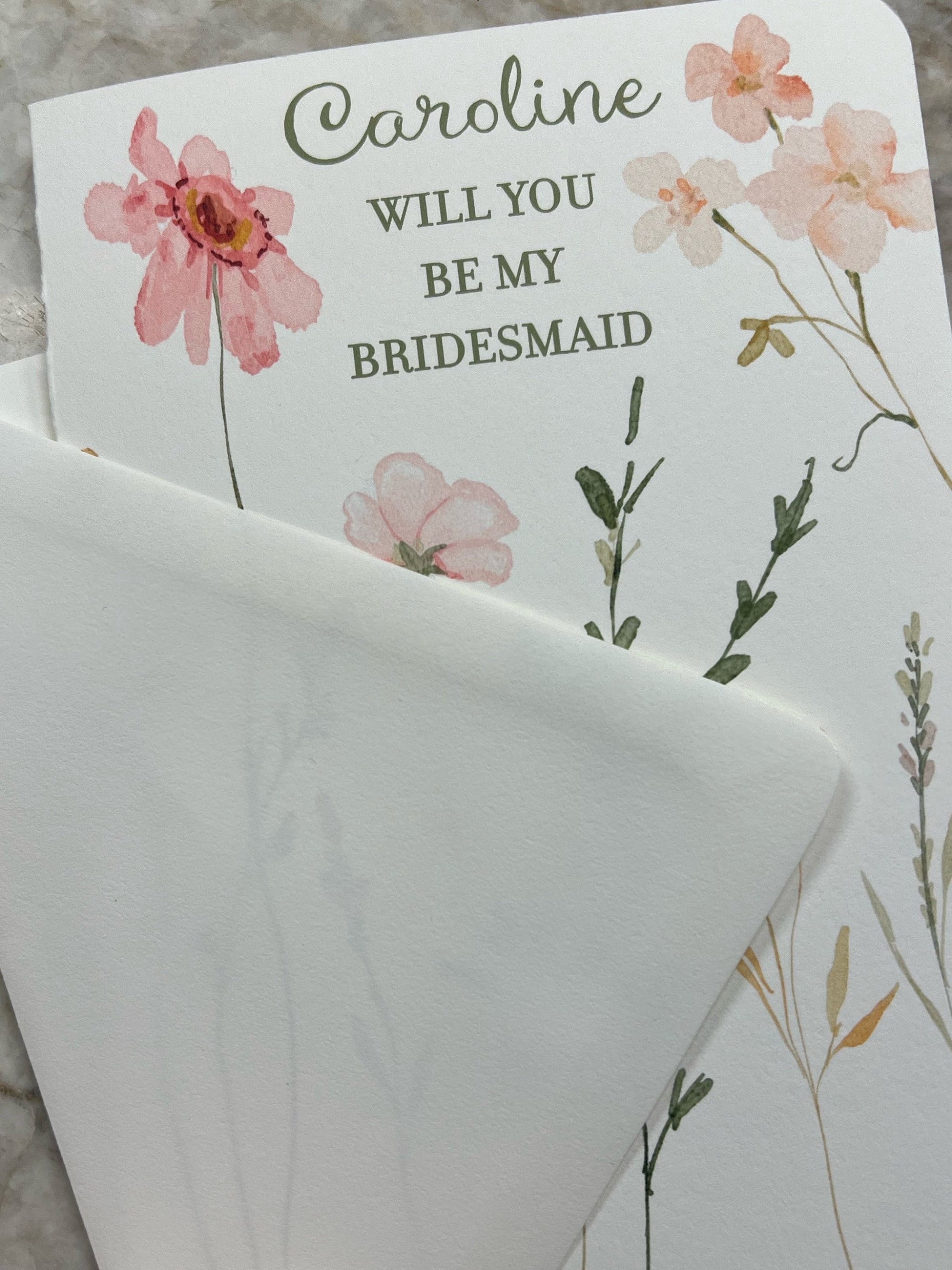Wedding Party Proposal Card - Watercolor Flowers
