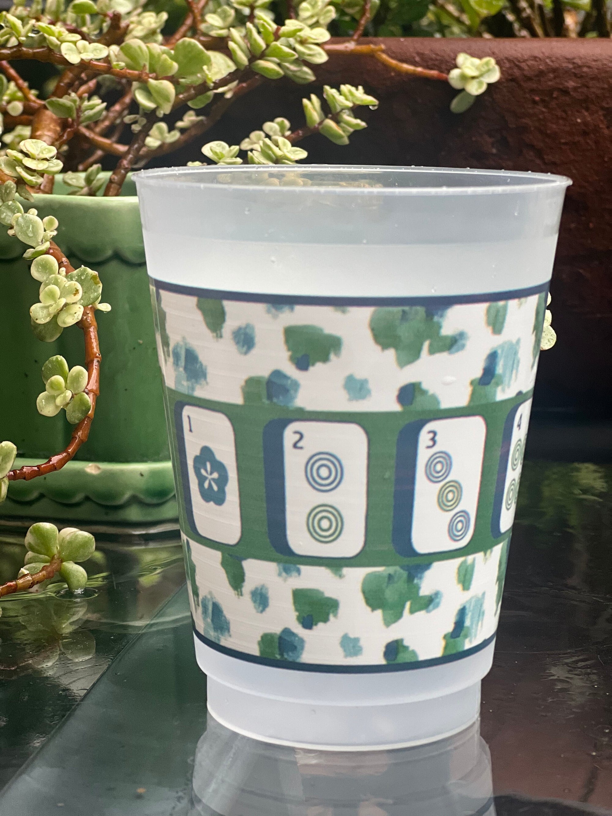 Catwalk Abstract Frosted Mahjong Cups - Set of 8