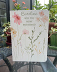 Wedding Party Proposal Card - Watercolor Flowers