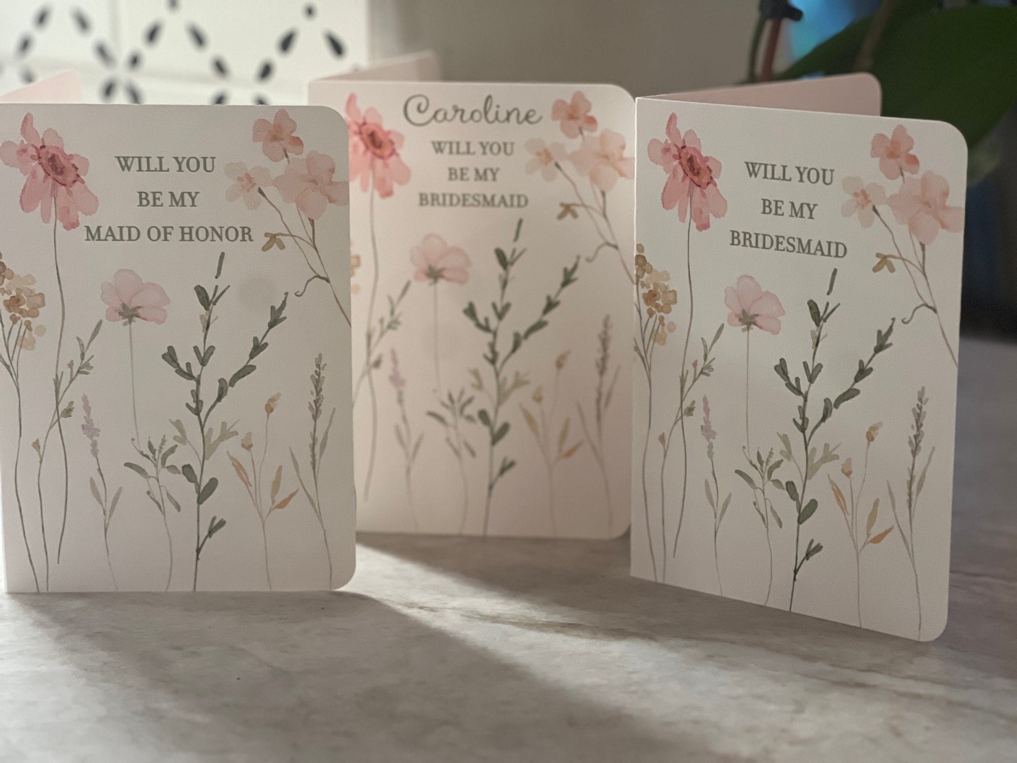 Wedding Party Proposal Card - Watercolor Flowers