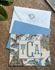 The Peacock Floral Monogram Notecard