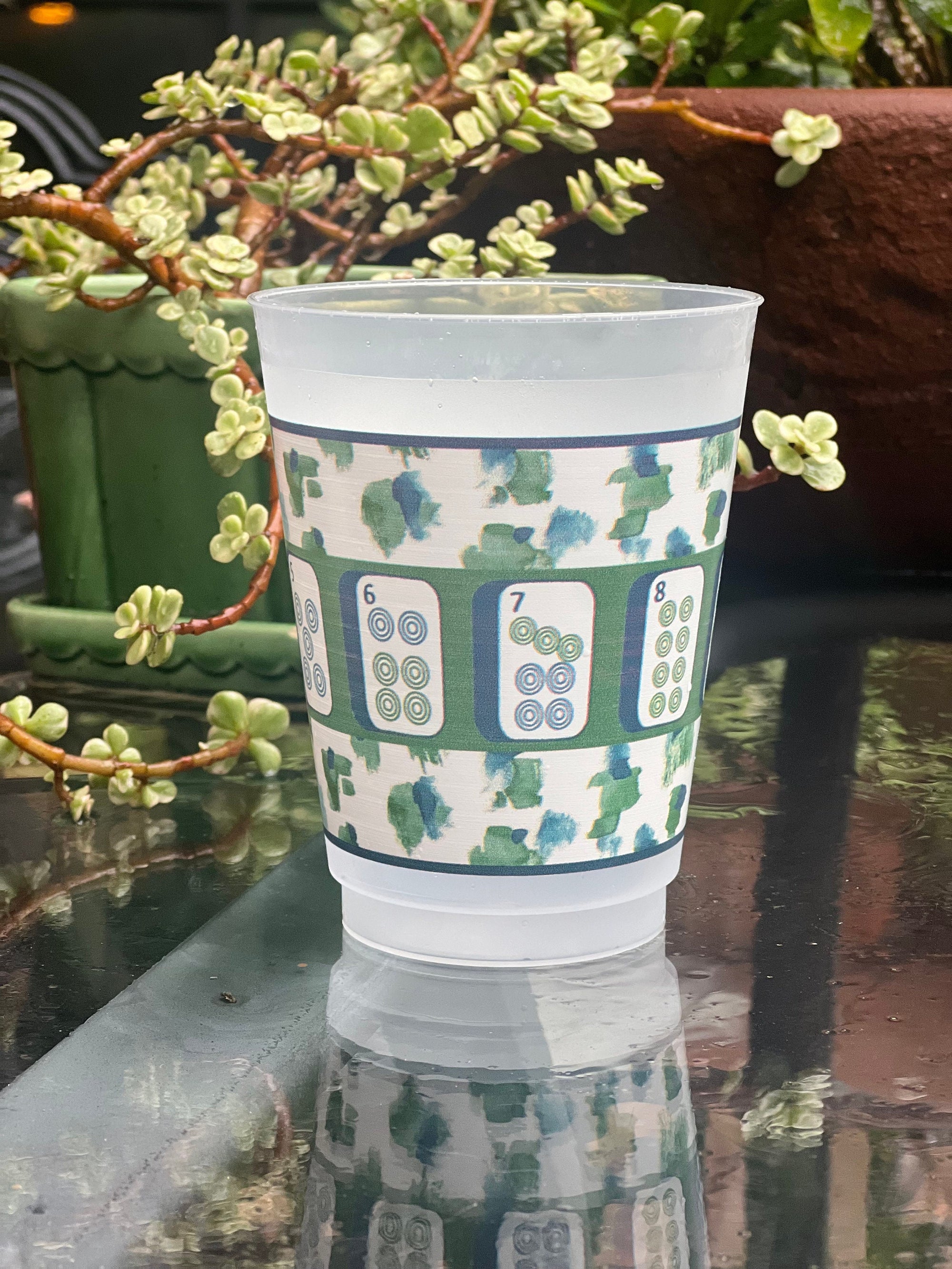 Catwalk Abstract Frosted Mahjong Cups - Set of 8