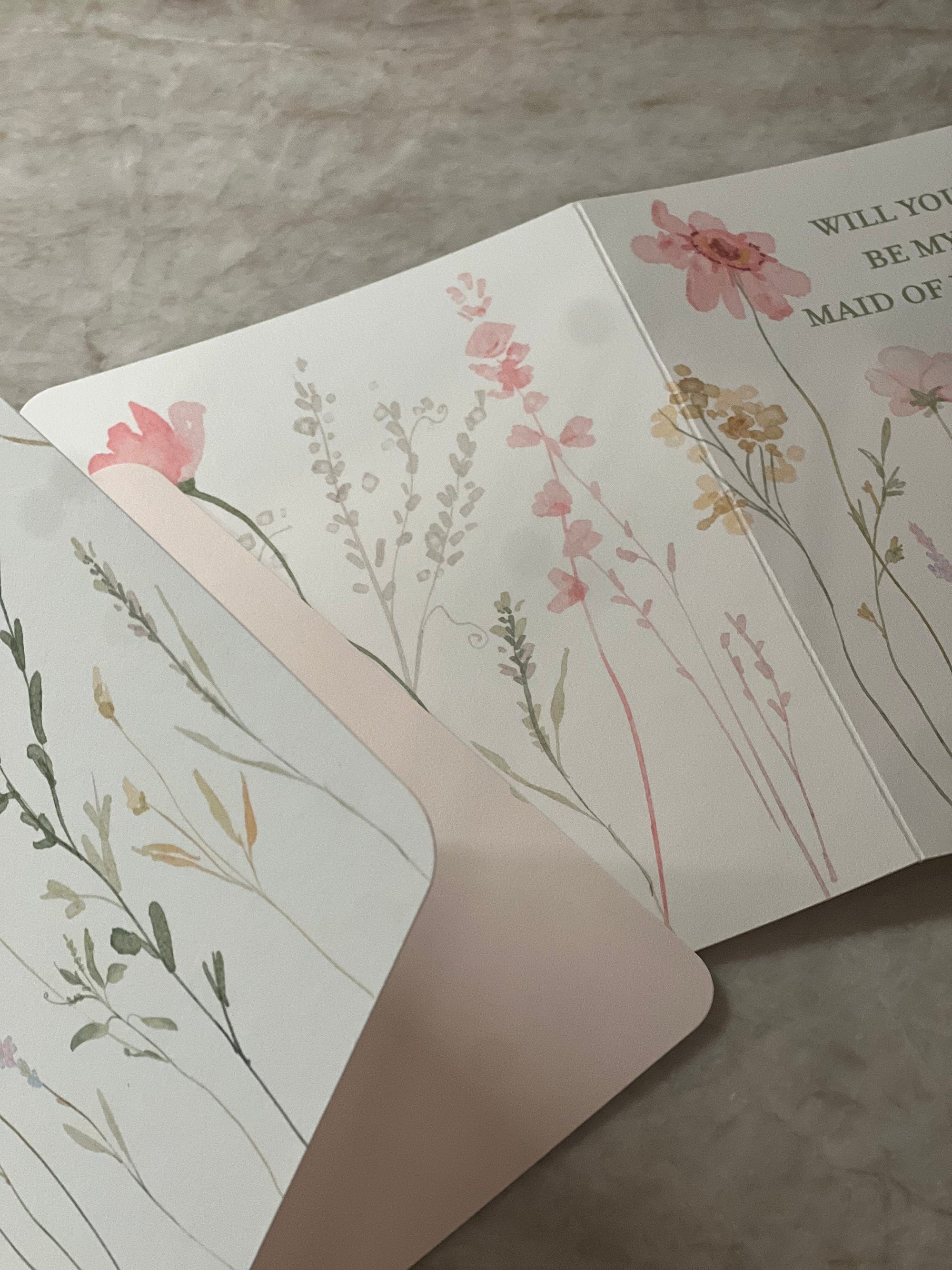 Wedding Party Proposal Card - Watercolor Flowers