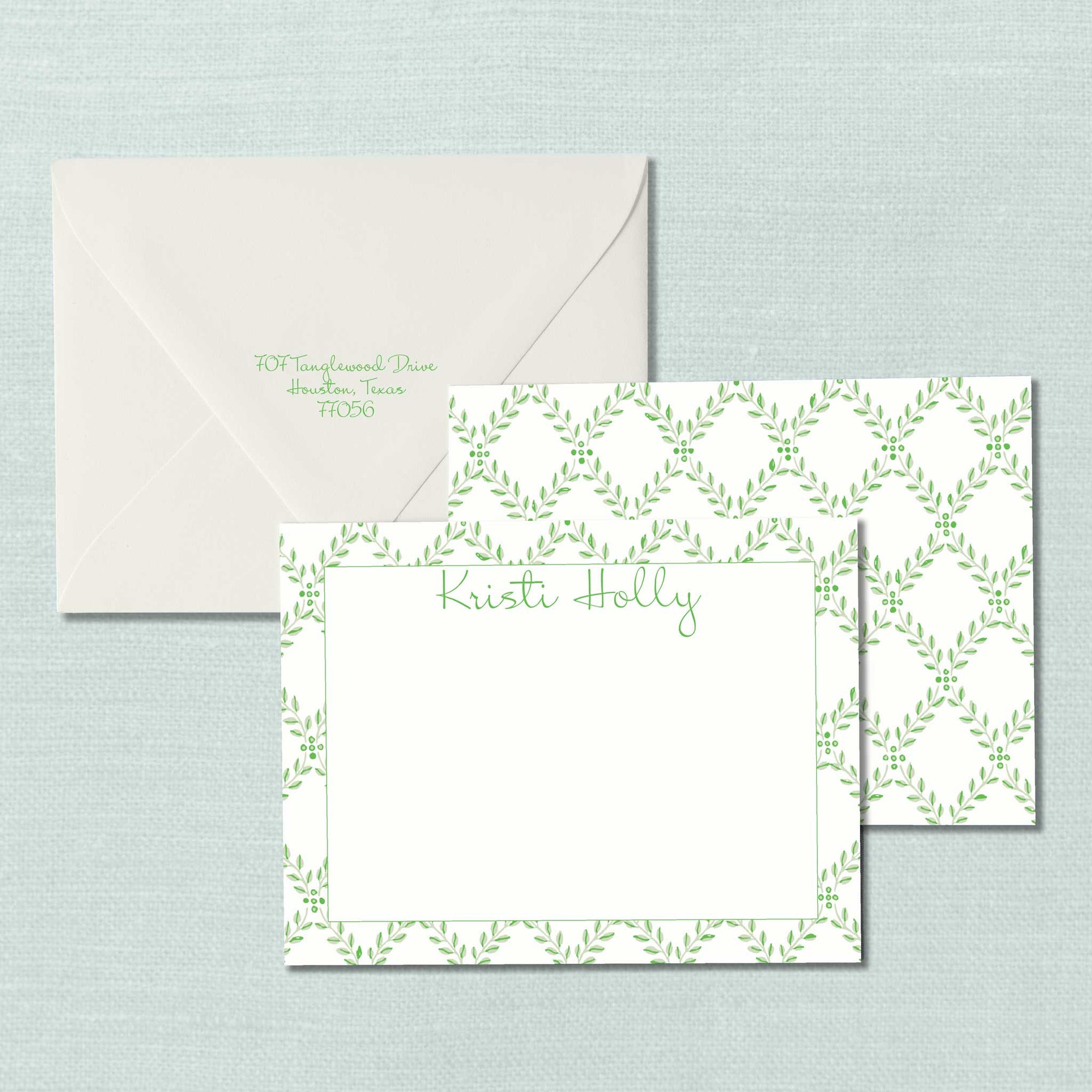 The Kristi Trellis Personalized Notecard