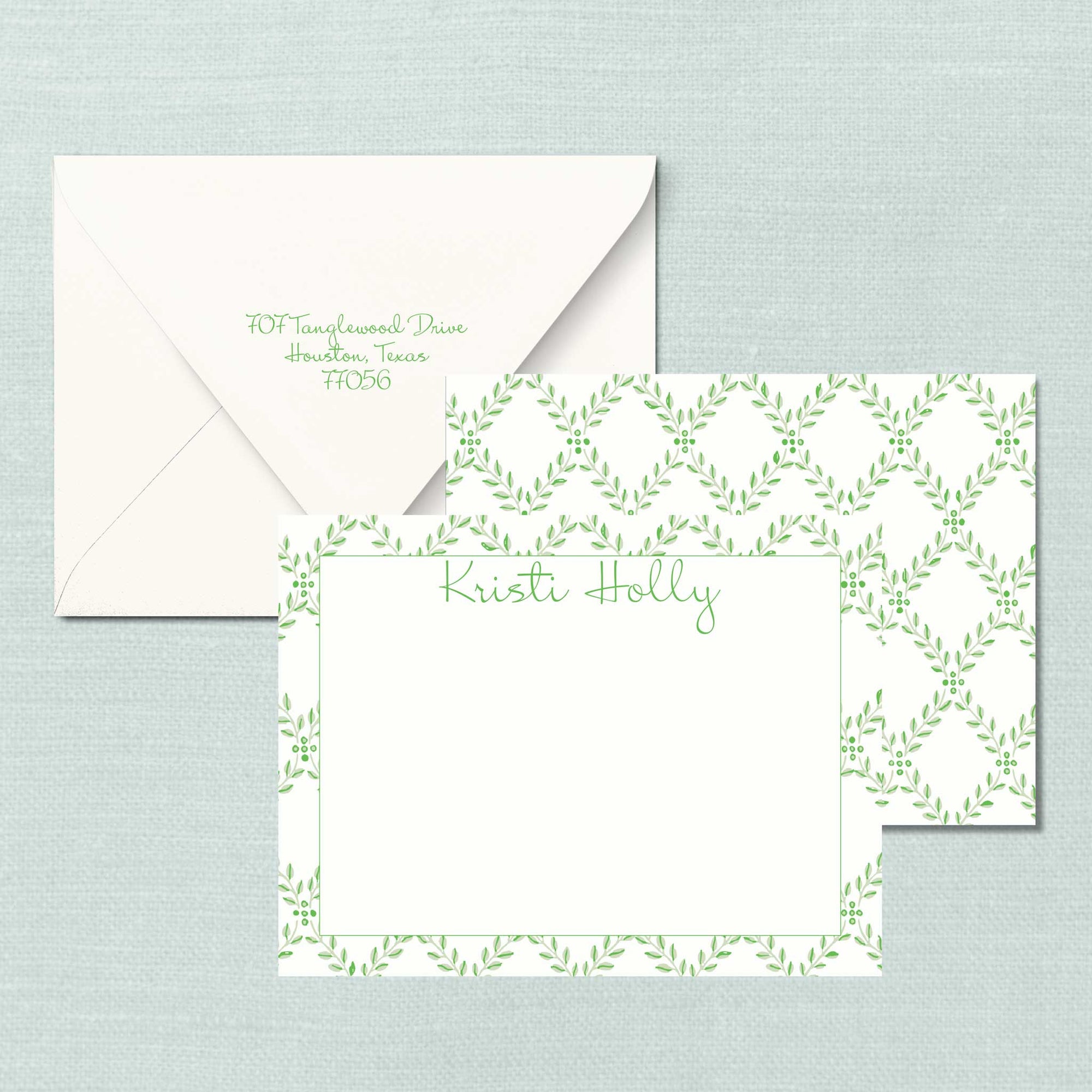 The Kristi Trellis Personalized Notecard