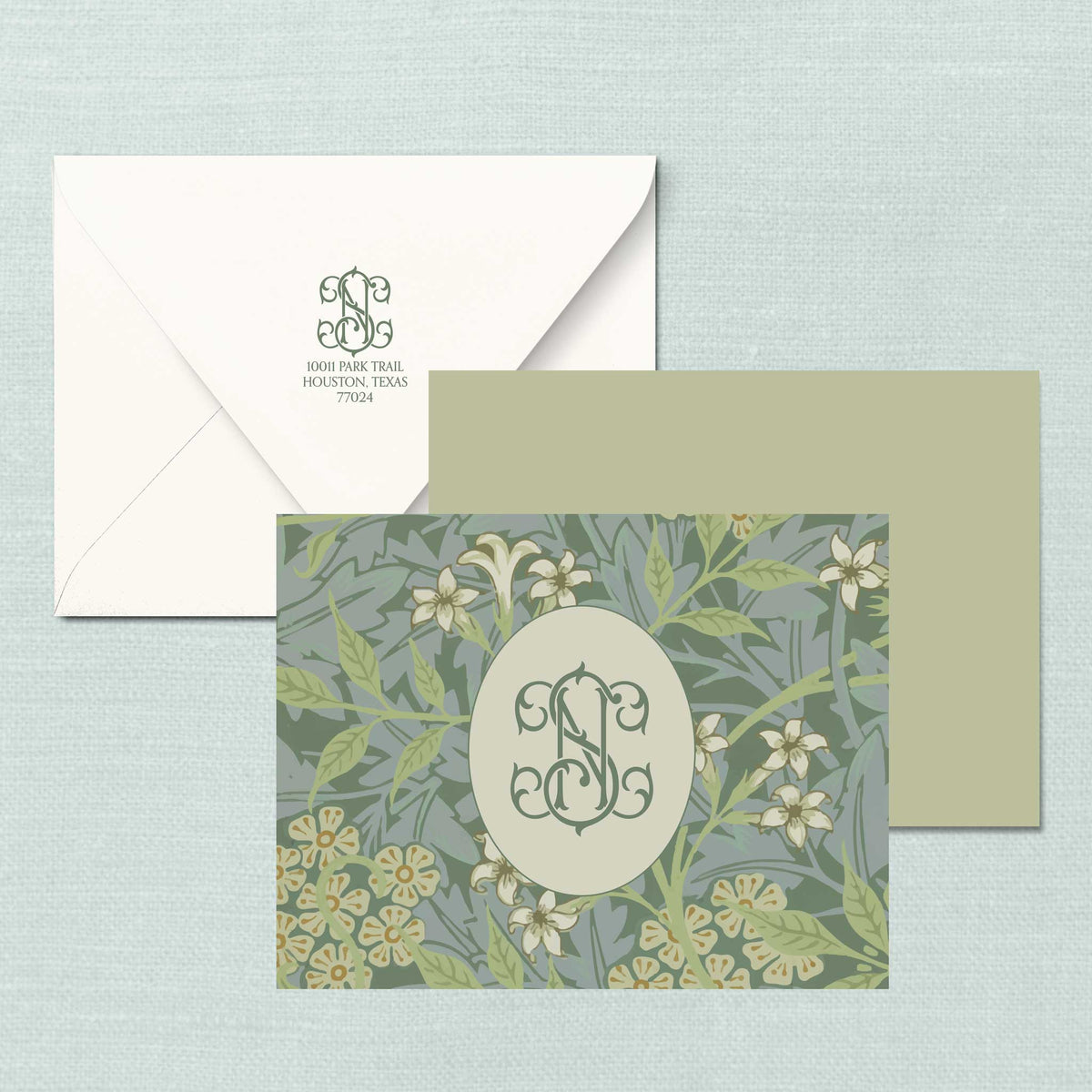 The Nini Robert Morris Lily Duogram Monogram Notecards