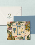 The Peacock Floral Monogram Notecard