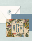 The Peacock Floral Monogram Notecard