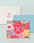 The Summer Floral Duogram Monogram Notecards