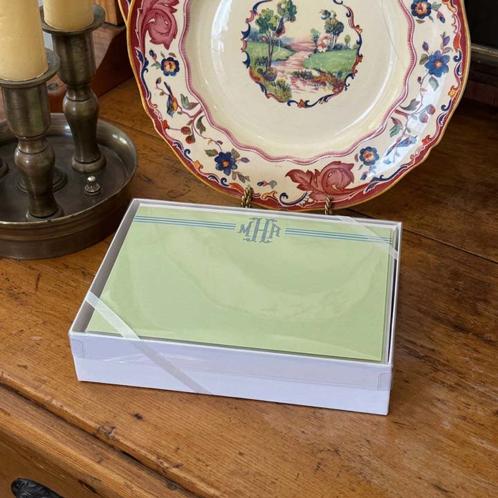 The Aimee Pagoda Personalized Notecards with Lined Envelopes