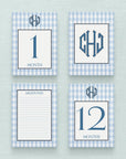 Gingham Baby Monogram Milestone Cards - Blue