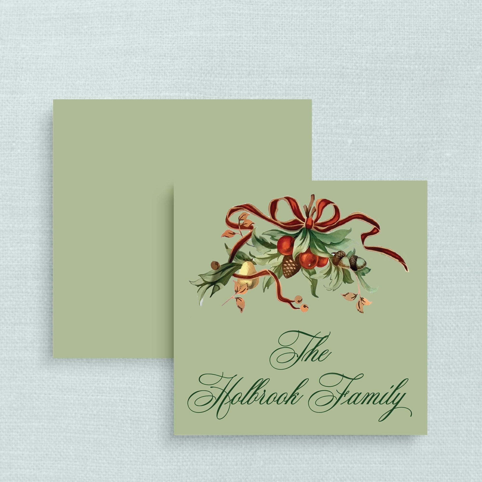 The Bows &amp; Berries Green Personalized Gift Tag