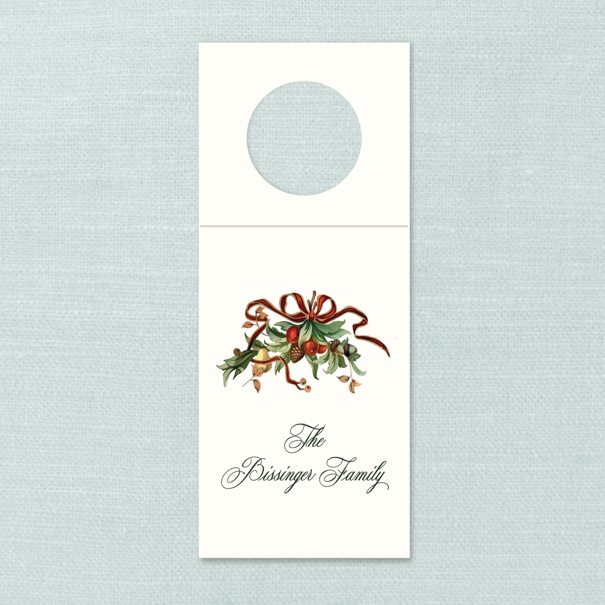 The Bow &amp; Berries Holiday Personalized Wine Tag