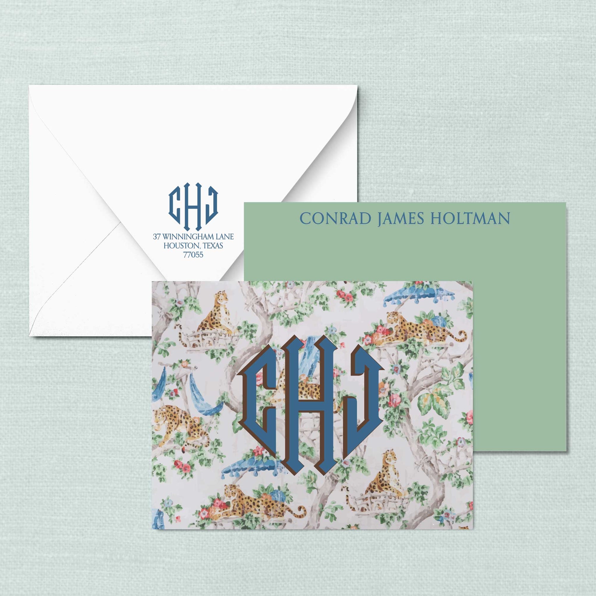 The Conrad Tiger Monogrammed Notecard