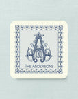 The Cartouche Custom Coaster Duogram in Navy - set of 48