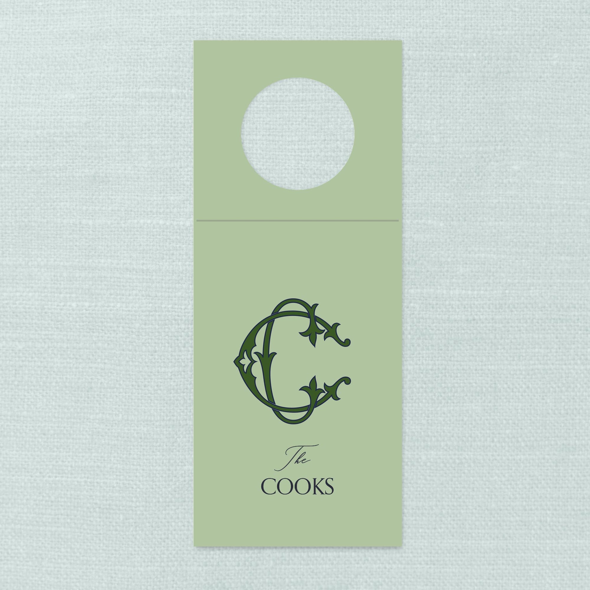 The Navy &amp; Green Couture Duogram Wine Tag
