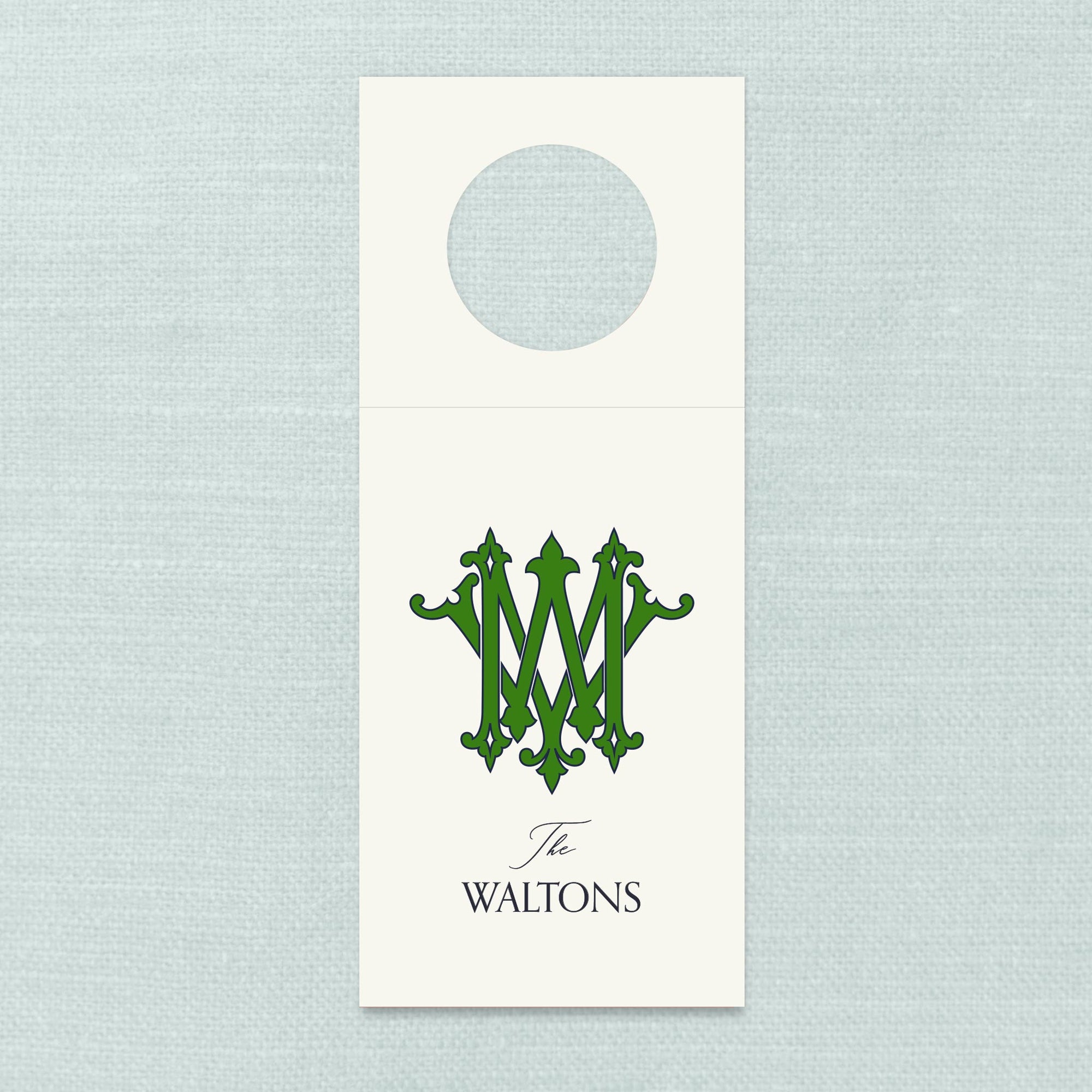 The Navy &amp; Kelly-Green Couture Duogram Wine Tag