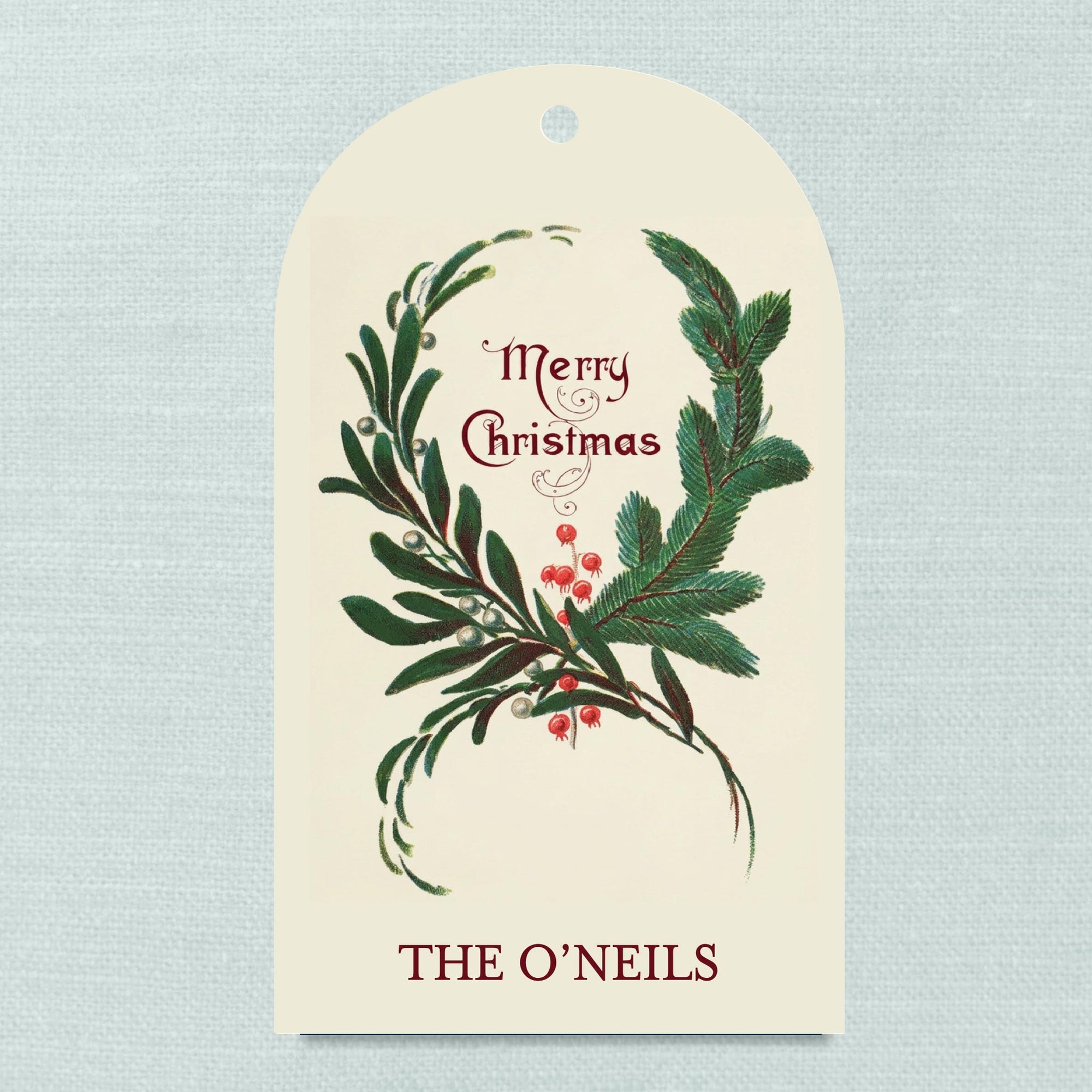The Evergreen Christmas Personalized Arch Hanging Gift Tag