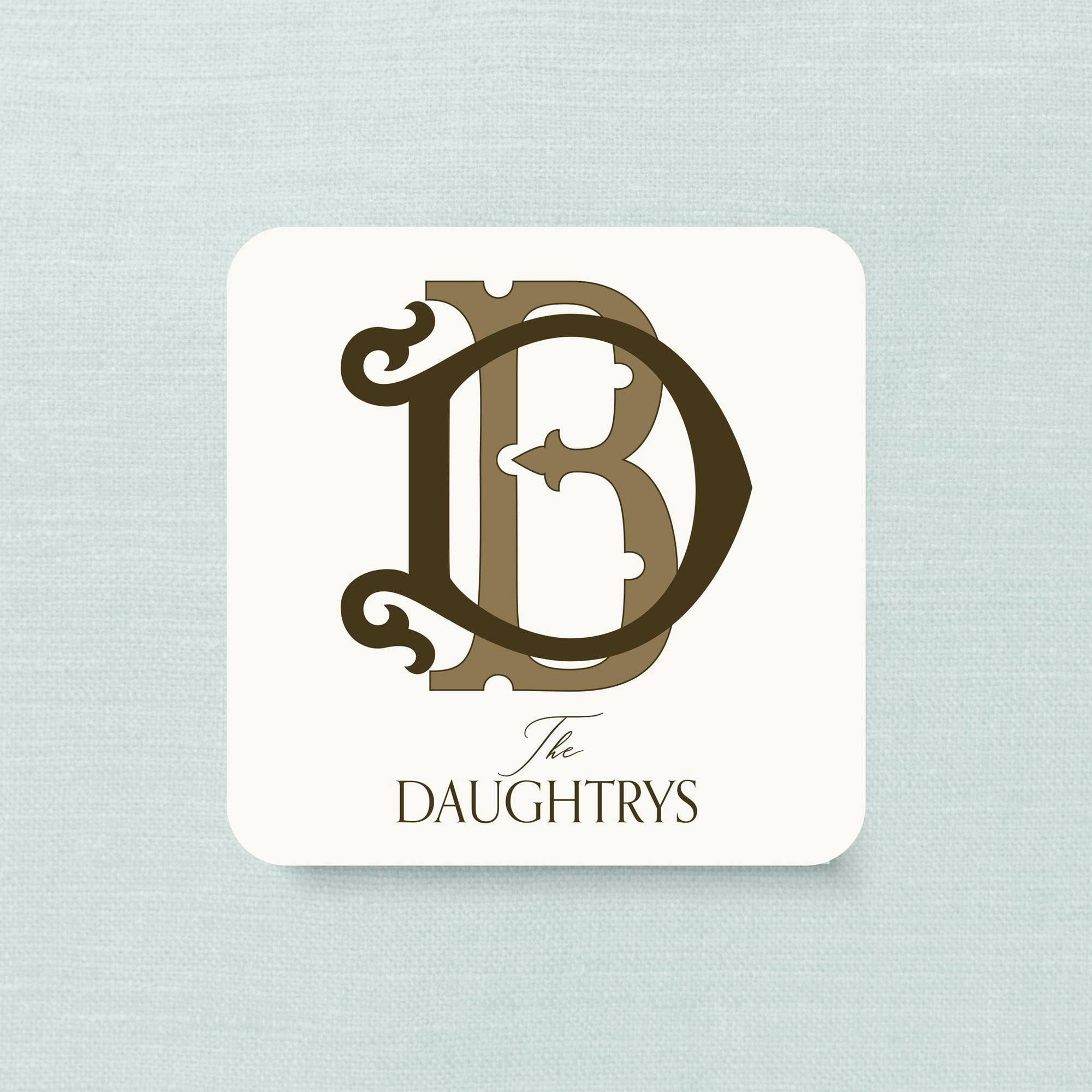 The Fleur Custom Coaster Duogram in Chocolate &amp; Coffee - set of 48