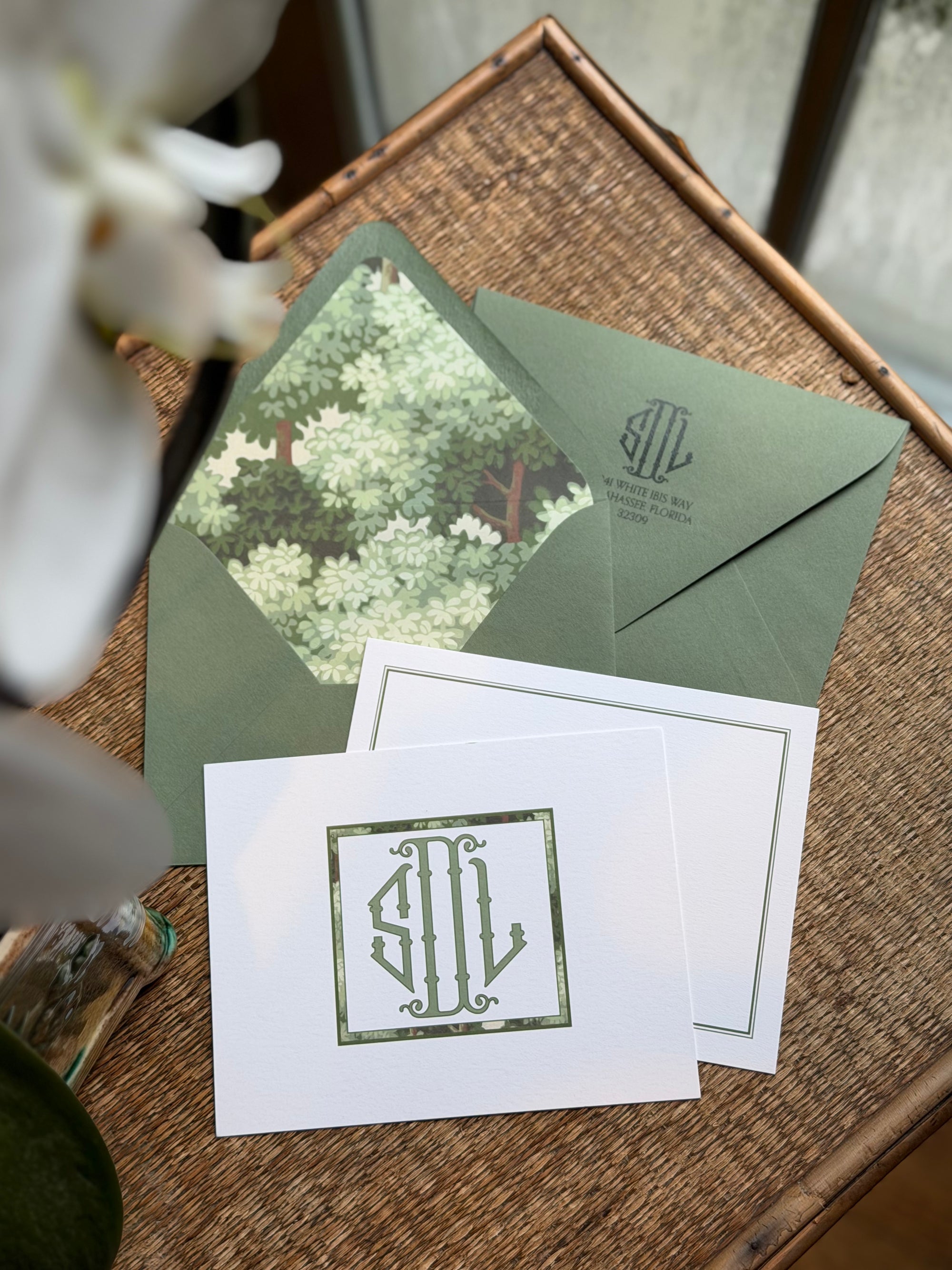 The Verdi Personalized Notecards with Lined Envelopes